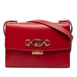 GUCCI Red Leather Shoulder Bag